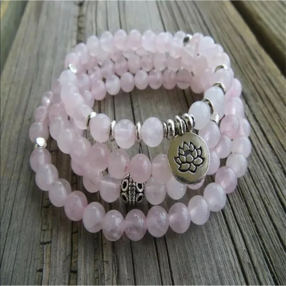 Natural rose quartz Meditation Mala necklace/bracelet - Picture 4 of 5